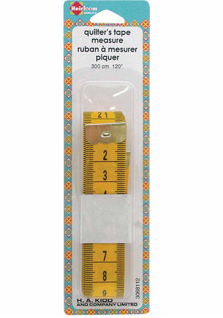 HEIRLOOM Quilters' Tape Measure - Extra Long - 300cm (120″)