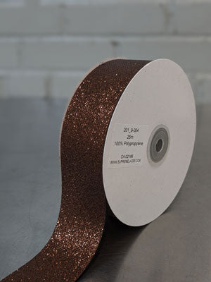 Polypro Glitter Ribbon-Brown