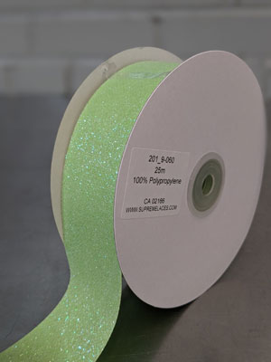 Polypro Glitter Ribbon-Lime