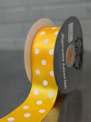 Yellow Polka Dot Ribbon