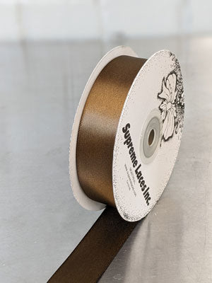 Double-face Satin Ribbon- 22 mm - Brown