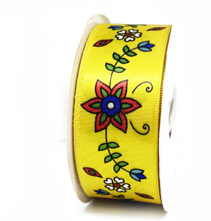 SF Floral Print Ribbon -Yellow