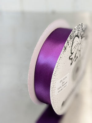 Double-face Satin Ribbon- 22 mm - Eggplant