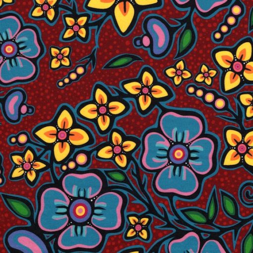 Jackie Traverse Ojibwe Floral 1 - Burgundy