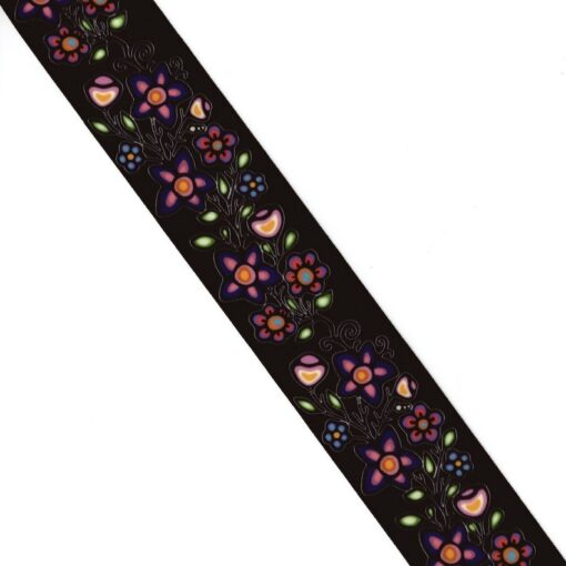 JT Ojibwe Floral Ribbon 2 - 38 mm - Black