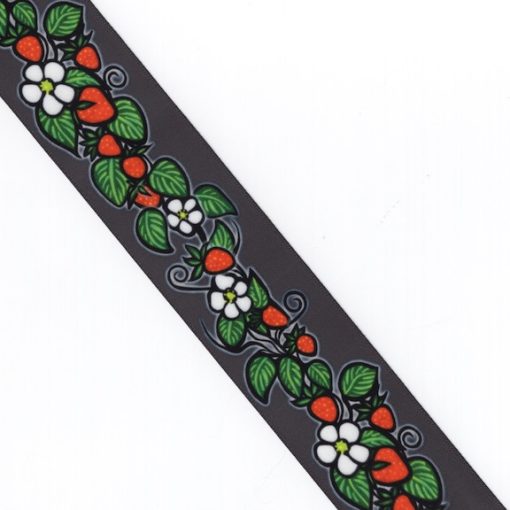 Jackie Traverse Ojibwe Floral Ribbon - Strawberry - Black